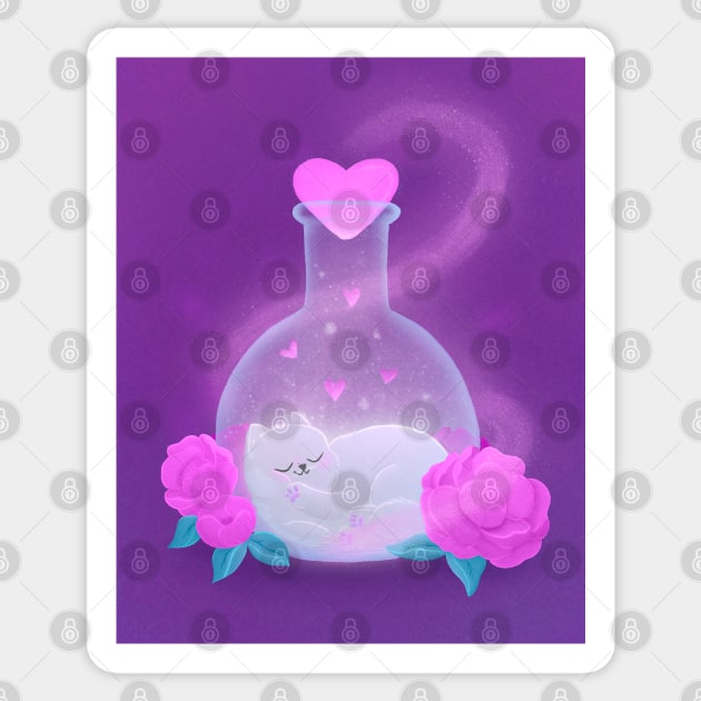 Love Potion Cat Sticker by LenasScribbles